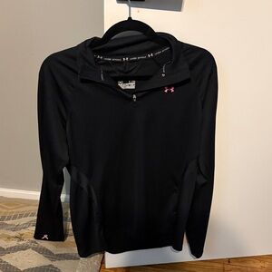 Under Armour Black Long Sleeve Top with Pink Accents